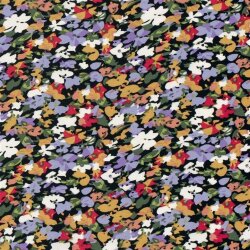 Viskose Nylon Crêpe Blumen - schwarz