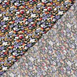 Viskose Nylon Crêpe Blumen - schwarz