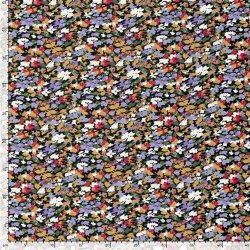 Viskose Nylon Crêpe Blumen - schwarz