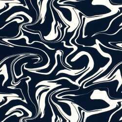 Viskosesatin Abstract - dunkelblau