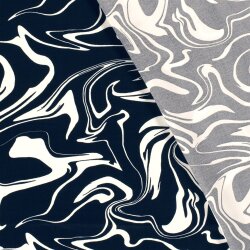 Viskosesatin Abstract - dunkelblau