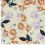 Viskosesatin Blumenmalerei - hellbeige