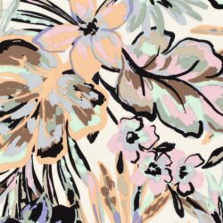 Viskosesatin Blumen - softlila