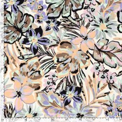 Viskosesatin Blumen - softlila