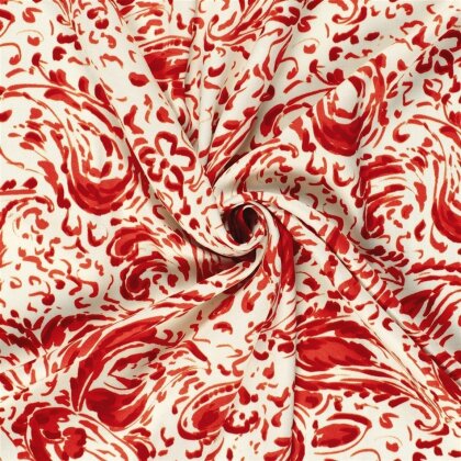 Viskosesatin Paisley - rot