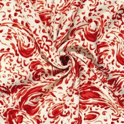 Viskosesatin Paisley - rot