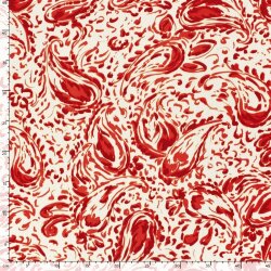 Viskosesatin Paisley - rot