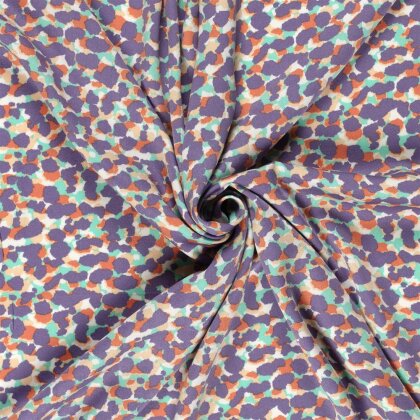 Viskosesatin bunte Tupfen - violett