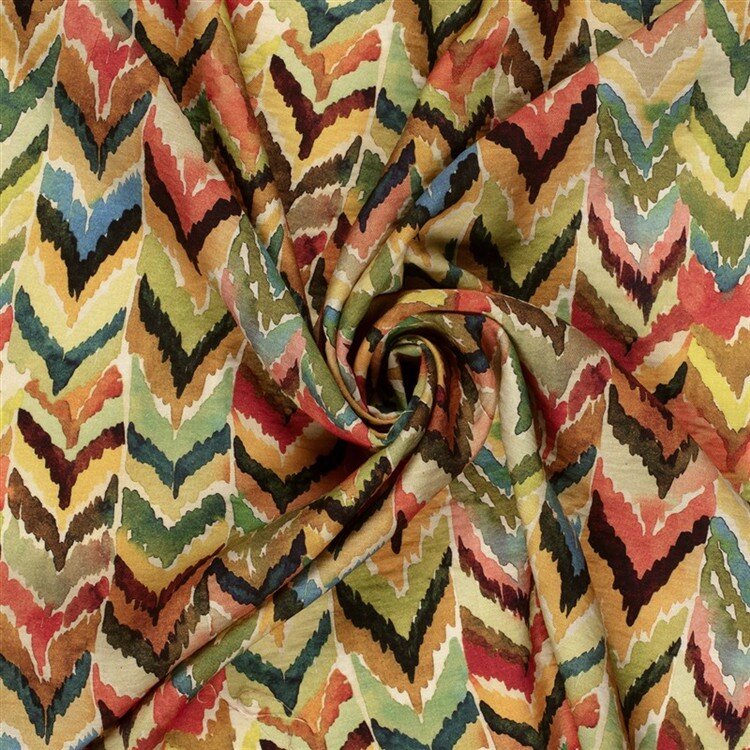 Viskose Nylon Twill ZickZack Streifen - gelb