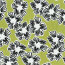 Baumwollsatin Kritzel Blumen - limette