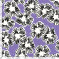 Baumwollsatin Kritzel Blumen - lavendel