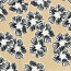 Baumwollsatin Blumen - hellbeige