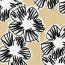 Baumwollsatin Blumen - hellbeige