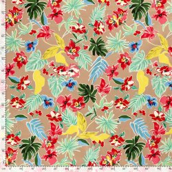 Baumwollsatin Blumen - FARBE