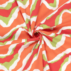 Baumwollsatin bunte Streifen - orange