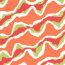 Baumwollsatin bunte Streifen - orange