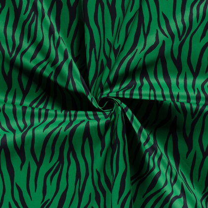 Baumwollsatin Zebrastreifen - grün