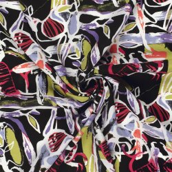 Viskose Popeline abstrakte Kunst - hellviolett