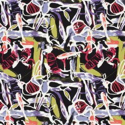 Viskose Popeline abstrakte Kunst - hellviolett