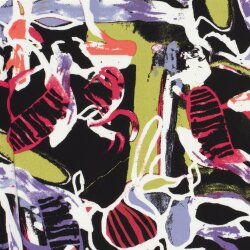 Viskose Popeline abstrakte Kunst - hellviolett