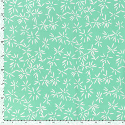 Baumwollpopeline Stretch Blumen - mint