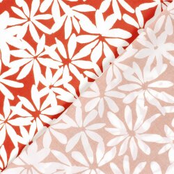 Baumwollpopeline Stretch Blumen - rot