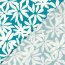 Baumwollsatin Stretch weisse Blumen - türkis