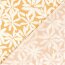 Baumwollsatin Stretch weisse Blumen - gelb
