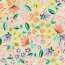 Baumwollsatin Stretch bunte Blumen - hellbeige