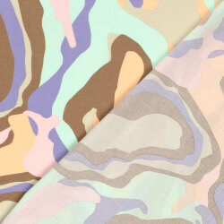 Baumwollsatin Stretch Abstract - FARBE