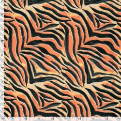 Baumwollpopeline Stretch Tigerstreifen - orange