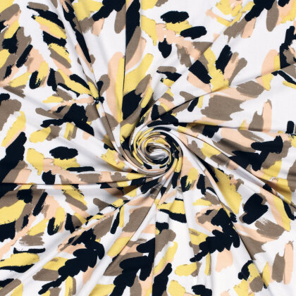 Viskose Jersey Abstract - weiß
