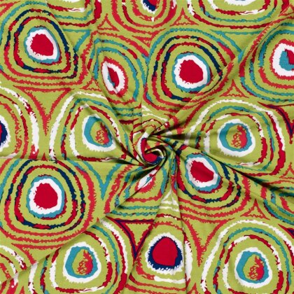 Viskose Jersey bunte Kreise - limette