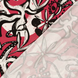 Viskose Jersey Abstrakt - himbeerrot