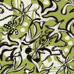 Viskose Jersey florale Formen - limette
