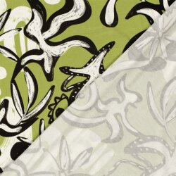 Viskose Jersey florale Formen - limette