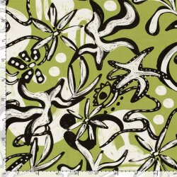 Viskose Jersey florale Formen - limette
