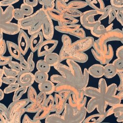 Viskose Jersey Blumen - dunkelblau