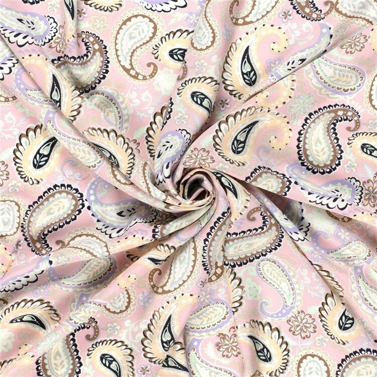 Bambus Popeline Paisley - hellrosa