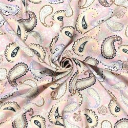Bambus Popeline Paisley - hellrosa