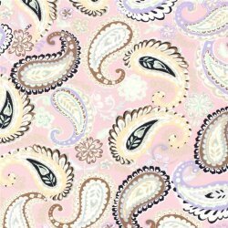 Bambus Popeline Paisley - hellrosa