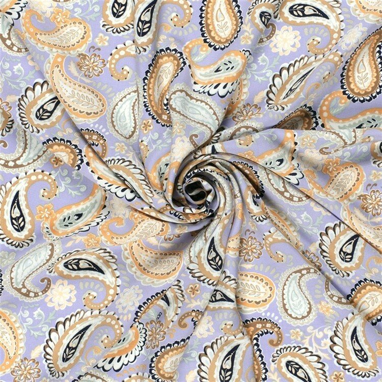Bambus Popeline Paisley - helllila