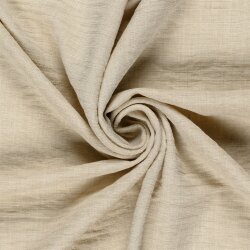 Polyesterstoff Leineoptik Uni - hellbeige