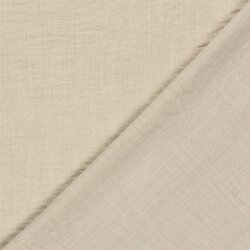 Polyesterstoff Leineoptik Uni - hellbeige