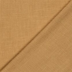 Polyesterstoff Leineoptik - dunkelbeige