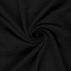 Polyesterstoff Leineoptik Uni - schwarz