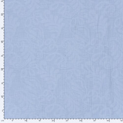 Baumwoll Leinen Mix Blätter Uni - eisblau