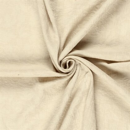 Musselin Leinen Mix Blüten Uni - hellbeige