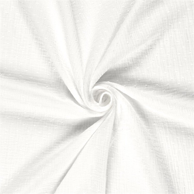 Musselin Bestickte Punkte - creme