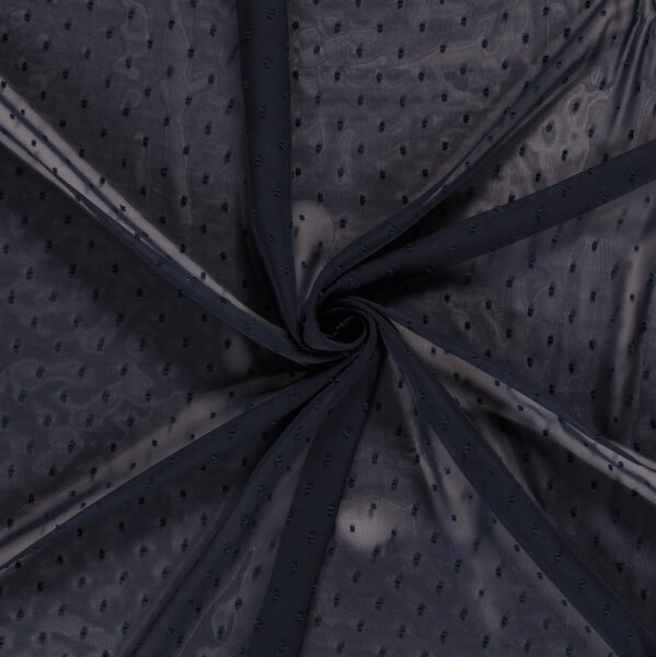 Chiffon Bestickt Punkte Uni dunkelblau 6,99 €